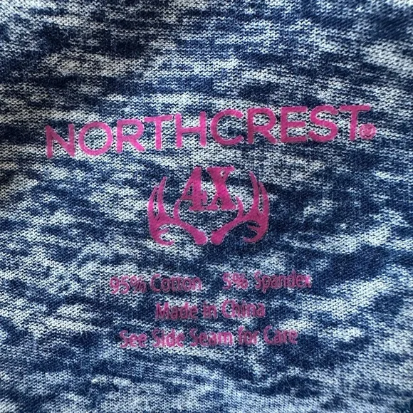 Women’s plus size 4X three quarter zip lightweight pullover navy camo print. - Picture 7 of 7